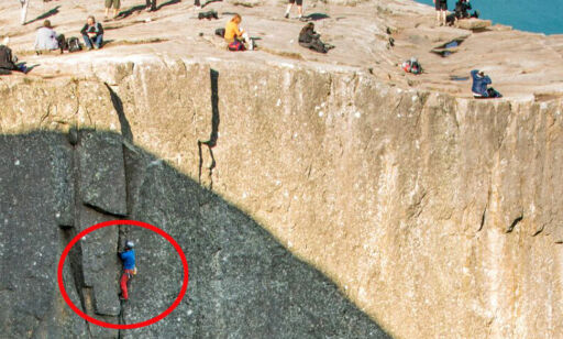 Klatret opp Preikestolen for første gang