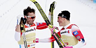 Østerrike 20190224: VM på ski. Emil Iversen og Johannes Høsflot Klæbo etter seieren på lagsprinten. Foto: Bjørn Langsem / Dagbladet
